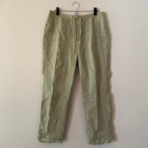 Standard James Perse Gray Tan Lounge Pants 100% Linen Straight Leg size 3/ Large